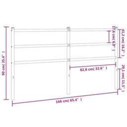 Berkfield Metal Headboard White 160 Cm - thumbnail 5