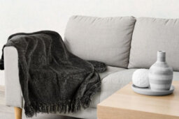 Camilla Collection Chenille Throw In Charcoal - thumbnail 3