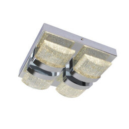 Pagazzi Lighting Pagazzi Liana Led 4 Light Panel Flush Fitting Warm White Led Polished Chrome Flush Ceiling Light - thumbnail 3
