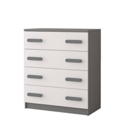 Arte Stylish White And Grey Chest Of Drawers H930mm W800mm D400mm - Grey Handles For Contemporary Kids' Rooms - thumbnail 1