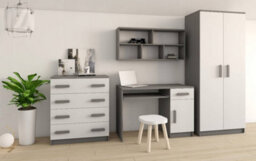 Arte Stylish White And Grey Chest Of Drawers H930mm W800mm D400mm - Grey Handles For Contemporary Kids' Rooms - thumbnail 2