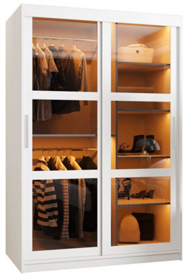 Arte Parma 120Cm Sliding Door Wardrobe In Crisp White - Elegant Storage With Smoked Glass Panels - image 1