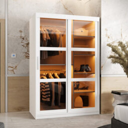 Arte Parma 120Cm Sliding Door Wardrobe In Crisp White - Elegant Storage With Smoked Glass Panels - thumbnail 2