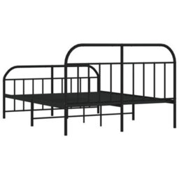 Berkfield Metal Bed Frame With Headboard And Footboard Black 150X200 Cm - thumbnail 8