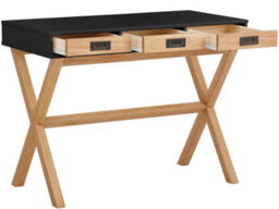 Paulo Desk With 3 Drawers In Black Stain Wax - thumbnail 2