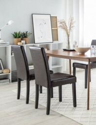 Beliani Set Of 2 Dining Chairs Broadway Faux Leather Dark Brown - thumbnail 2