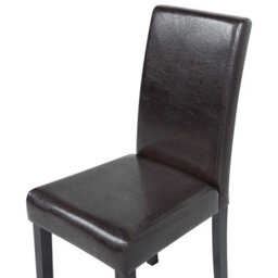 Beliani Set Of 2 Dining Chairs Broadway Faux Leather Dark Brown - thumbnail 7