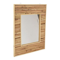 Urbn-Living Rectangle Wall Mirror Bamboo Wooden - thumbnail 4