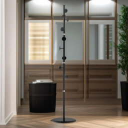 Pirlo Plush Marble Base Adjustable Coat Stand With 8 Hooks Black - thumbnail 1