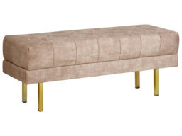 Beliani Upholstered Bench Roseville Velvet Taupe