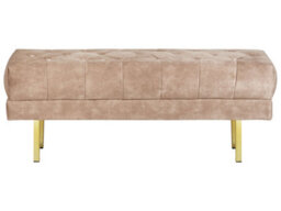 Beliani Upholstered Bench Roseville Velvet Taupe - thumbnail 4