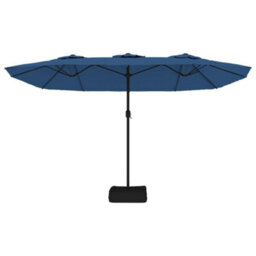 Berkfield Double-Head Garden Parasol Azure Blue 449X245 Cm - thumbnail 4
