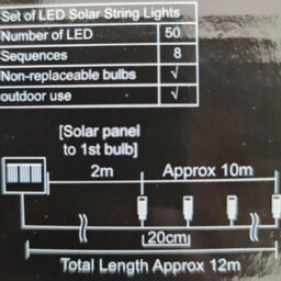 HSD 30 Led Warm White Crystal Ball Lights (8M) - Solar Power Lights For Christmas, Weddings, And Home Decor - thumbnail 2