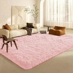 Ameha Pink Non Slip Shaggy Rug Large Area Bedroom 160X230 Cm Carpet Super Soft Living Room Rugs - thumbnail 9