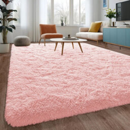 Ameha Pink Non Slip Shaggy Rug Large Area Bedroom 160X230 Cm Carpet Super Soft Living Room Rugs - thumbnail 7
