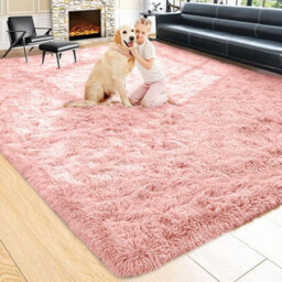 Ameha Pink Non Slip Shaggy Rug Large Area Bedroom 160X230 Cm Carpet Super Soft Living Room Rugs - thumbnail 5