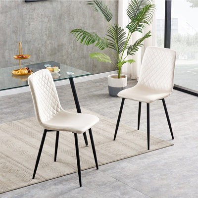 MCC Direct Dining Chairs Velvet Fabric Lexi Set Of 2 Beige By Mcc - image 1