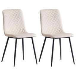 MCC Direct Dining Chairs Velvet Fabric Lexi Set Of 2 Beige By Mcc - thumbnail 2