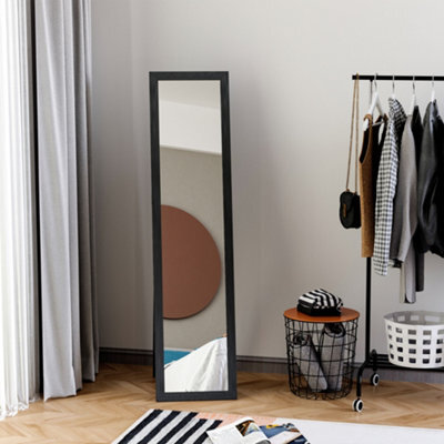 Homcom Full Length Mirror, Floor Standing Or Wall-Mounted Long Mirror, Black - image 1