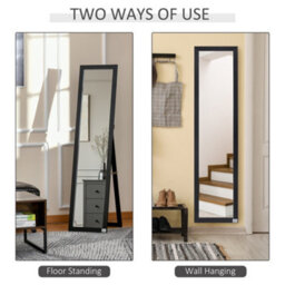 Homcom Full Length Mirror, Floor Standing Or Wall-Mounted Long Mirror, Black - thumbnail 5