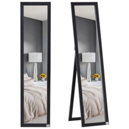 Homcom Full Length Mirror, Floor Standing Or Wall-Mounted Long Mirror, Black - thumbnail 2
