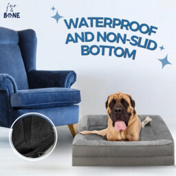Fur & Bone Orthopedic Dog Bed Extra Large 112 X 80 X 20 Cm - Washable Plush Velvet Pet Bed With Memory Foam Cushion And Non-Slip Base - thumbnail 4