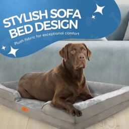 Fur & Bone Orthopedic Dog Bed Extra Large 112 X 80 X 20 Cm - Washable Plush Velvet Pet Bed With Memory Foam Cushion And Non-Slip Base - thumbnail 3