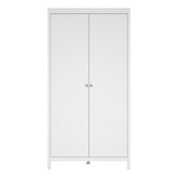 Wyld Haus Gossmere White 2-Door Wooden Wardrobe With Silver Handles 1990X1021X584mm - thumbnail 3
