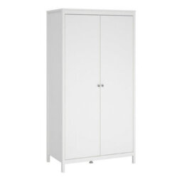 Wyld Haus Gossmere White 2-Door Wooden Wardrobe With Silver Handles 1990X1021X584mm - thumbnail 2