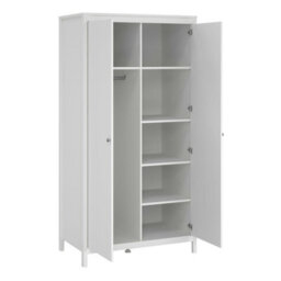 Wyld Haus Gossmere White 2-Door Wooden Wardrobe With Silver Handles 1990X1021X584mm - thumbnail 6