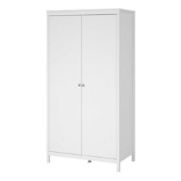 Wyld Haus Gossmere White 2-Door Wooden Wardrobe With Silver Handles 1990X1021X584mm - thumbnail 4