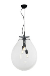 Luminosa Lighting Luminosa Azuma 3 Light Pendant Ceiling Light Transparent 48X69.5Cm - thumbnail 1