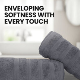 Casabella Bath Sheets 90X180 Cm 2 Pc Premium Quality 100% Combed Cotton 650 Gsm Bathsheet Set Quick Dry Towels Grey - thumbnail 4