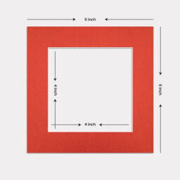 Ak Frames 6X6 Poppy Red Picture Mounts To Fit 4X4 Aperture Size - Mount Board Only (No Frame Included) - thumbnail 3