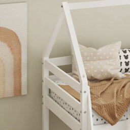 Kids Mid Sleeper Cabin Loft Bed With Underbed Storage Space - Solid Pine In White - thumbnail 5