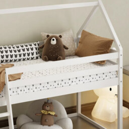 Kids Mid Sleeper Cabin Loft Bed With Underbed Storage Space - Solid Pine In White - thumbnail 6