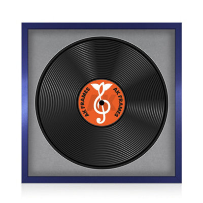 "16X16"" Purple Sleek Vinyl Record Frame With Mid Grey Mount For 12 Inch Lp Disc - Ak Frames" - image 1
