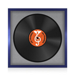 "16X16"" Purple Sleek Vinyl Record Frame With Mid Grey Mount For 12 Inch Lp Disc - Ak Frames" - thumbnail 1