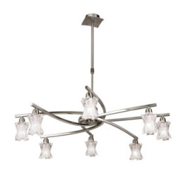 Luminosa Lighting Luminosa Alaska Pendant Convertible To Semi Flush 8 Light L1/sgu10, Satin Nickel