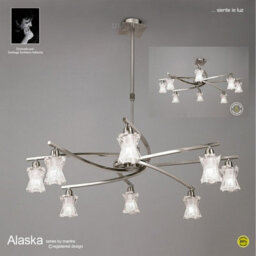 Luminosa Lighting Luminosa Alaska Pendant Convertible To Semi Flush 8 Light L1/sgu10, Satin Nickel - thumbnail 2