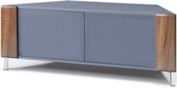 "Mda Designs Corvus Corner-Friendly Grey With Beamthru Glass Doors And Walnut Profiles Cabinet For Flat Screen Tvs Up To 50""" - thumbnail 5
