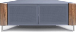 "Mda Designs Corvus Corner-Friendly Grey With Beamthru Glass Doors And Walnut Profiles Cabinet For Flat Screen Tvs Up To 50""" - thumbnail 6