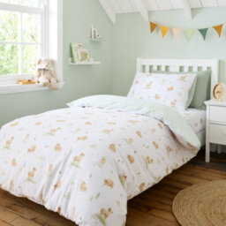 Bianca Mini Moo Cow Reversible Cotton Single Duvet Cover Set With Pillowcase White