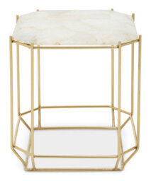Orsina Marble Top White Side Table, Open Design Frame Bedside Table, Square End Table For Living Room, Lounge - thumbnail 6