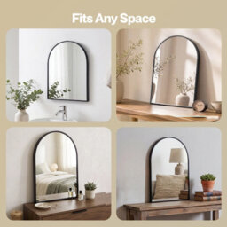 Yezi 30X40Cm Arched Wall Mirror Metal Frame Bathroom Bedroom Vanity Mirror - thumbnail 9