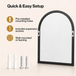 Yezi 30X40Cm Arched Wall Mirror Metal Frame Bathroom Bedroom Vanity Mirror - thumbnail 8