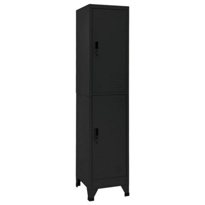 Vidaxl Locker Cabinet Black 38X45X180 Cm Steel - image 1