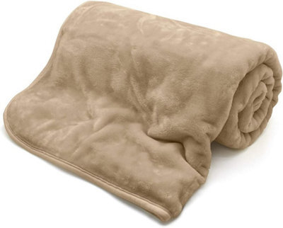 Homes & Linen Fleece Faux Fur Mink Roll Mink Throws Soft Cosy Bed Blanket