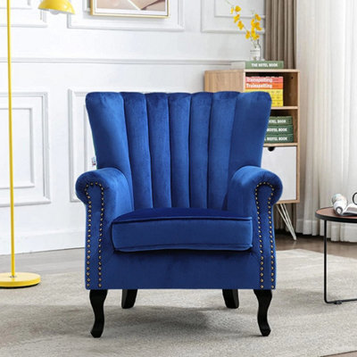 Lounge Sofa Chair Velvet Armchair Seat With Studs - image 1
