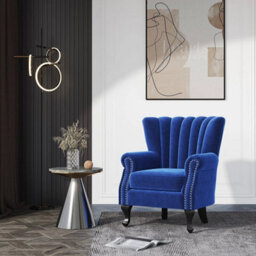 Lounge Sofa Chair Velvet Armchair Seat With Studs - thumbnail 5